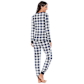 Miniatyrbild 3 av 5: Damer Långärmad Rutiga Pyjamas Set Bekväma Mjuka Hemkläder Pyjamas Set (Röd,M) Red m