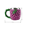 Miniatyrbild 2 av 5: Frukt- och grönsaksmugg i rostfritt stål, tekopp för barnfest, druvmugg - 450 ml color 2