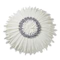 Rund kudde fylld med krossad sammet med diamantsömmar, vit, diameter 45 cm