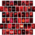 Miniatyrbild 1 av 5: 50 st neonröda väggcollage-kit estetiska bilder, estetiska bilder Indie rumsdekor konstposters