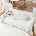 Miniatyrbild 5 av 5: Överdimensionerad sofföverdragsfilt, sofföverdrag för kuddsoffa, extra stora möbeldekorationsöverdrag sofföverdrag sofföverdrag, vit White