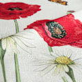 Miniatyrbild 5 av 5: 45 x 45 cm Vallmo Blomm Dekorativ Kuddfodral Polyester Linne Kuddfodral för Soffa Soffa Sovrum Inomhus Utomhus Dekor Set om 4
