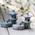 Miniatyrbild 1 av 3: 2 st Mini Retro Dammtornsfigurer Miniatyr Trädgårdssten Torn Hantverk Terrarium Figurine Mikro Landskap Inomhus Utomhus Dekorativt Tillbehör