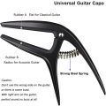 Miniatyrbild 3 av 5: Snap-On gitarr capo för 6-7 strängar akustisk elektrisk och klassisk gitarr (svart)