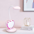 Miniatyrbild 1 av 5: LED-skrivbordslampa för flickor, iögonfallande bordslampa med pennhållare, laddningsbar USB-port, 2 färgtemperaturer för tonårspojkar och studenter, rosa