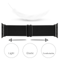 Miniatyrbillede 4 af 5: Elastisk Nylonrem til Apple Watch 45mm Series 9 Sort