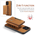 Pikkukuva 7 / 10: DG.MING 2 i 1 magnetisk korthållarfodral iPhone 15 Pro Max Cognac