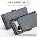 Miniatyrbillede 5 af 10: CaseMe Slim Pungetui RFID-beskyttelse Google Pixel 7a Sort