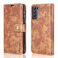 Pikkukuva 8 / 8: DG.MING 2-in-1 Magnet Plånbok Samsung Galaxy S21 FE Cognac