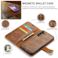 Miniatyrbild 6 av 9: DG.MING 2-in-1 Magnet Wallet Samsung Galaxy A54 Cognac
