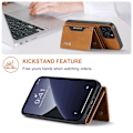 Pikkukuva 5 / 9: DG.MING 2 i 1 magnetisk kortplatsfodral iPhone 16 Pro Max Cognac