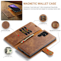 Miniatyrbillede 6 af 10: DG.MING 2-i-1 Magnet Pung Samsung Galaxy S24 Ultra Cognac