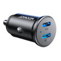 Pikkukuva 1 / 6: Joyroom Mini Dual Port Billaddare USB-C PD 30W Musta
