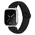 Miniatyrbild 1 av 3: Vävd Nylonarmband Fitbit Versa/Versa 2 Svart
