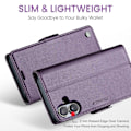 Miniatyrbild 6 av 9: CaseMe Slim Plånboksfodral RFID-skydd iPhone 16 Lila