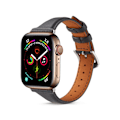 Miniatyrbillede 1 af 5: Smalt Læderarmbånd Apple Watch Series 10 42mm Sort