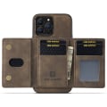 Miniatyrbillede 2 af 10: DG.MING 2 i 1 Magnetisk Kortlomme Etui iPhone 15 Pro Brun