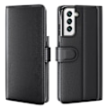 Miniatyrbillede 1 af 6: Ægte lædercover Samsung Galaxy S22 Sort