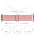 Pikkukuva 4 / 5: Elastinen Nylon-ranneke Apple Watch Series 10 42mm Vaaleanpunainen