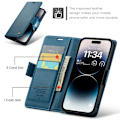 Miniatyrbillede 5 af 10: CaseMe Slim Pungetui RFID-beskyttelse iPhone 15 Pro Max Blå