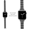 Miniatyrbillede 3 af 3: Slank Bling Armbånd Apple Watch Series 10 42mm Sort
