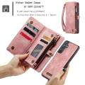 Miniatyrbild 9 av 9: CaseMe Multi-Slot 2 i 1 Plånboksfodral Samsung Galaxy A55 Rosa