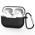 Miniatyrbillede 1 af 2: Silikoneskal med karabinhage til Apple AirPods Pro - Sort