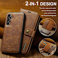 Miniatyrbillede 4 af 9: DG.MING 2-i-1 Magnet Pung Samsung Galaxy A35 Cognac