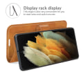 Pikkukuva 4 / 6: Nahkainen lompakkokotelo Samsung Galaxy S22 Ultra Cognac