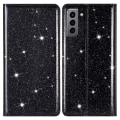 Miniatyrbillede 1 af 7: Glitter Pungetui Samsung Galaxy S22 Plus Sort
