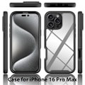 Pikkukuva 5 / 5: 360 Full Cover Edge Case iPhone 16 Pro Max Musta