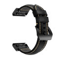 Miniatyrbillede 1 af 2: Ægte læderrem Garmin Fenix 5/5 Plus/6/6 Pro Sort