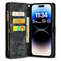 Miniatyrbild 2 av 9: CaseMe Multi-Slot 2 i 1 Plånboksfodral iPhone 14 Pro Max Svart