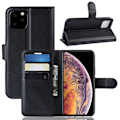 Pikkukuva 1 / 5: iPhone 11 Pro Max -puhelimen musta nahkainen suojakotelo