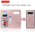 Miniatyrbillede 2 af 6: Magnetisk læderpung Samsung Galaxy S10 Roséguld