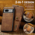 Miniatyrbillede 4 af 8: DG.MING 2-i-1 Magnet Pung Google Pixel 8a Cognac