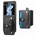 Miniatyrbillede 1 af 9: Læderetui Kortlomme + Håndrem Samsung Galaxy Z Flip 5 Sort