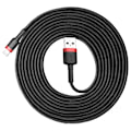 Miniatyrbild 1 av 6: Baseus Lightning Kabel Extra Lång 3 Meter Svart/Röd