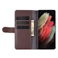 Pikkukuva 3 / 7: Aito nahkakotelo Samsung Galaxy S21 Ultra - Ruskea