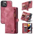 Miniatyrbillede 1 af 7: CaseMe Multi-Slot 2 i 1 Pungetui iPhone 13 Pro Rød