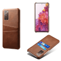 Miniatyrbillede 1 af 5: Læderskal med kortholder Galaxy S20 FE Brun