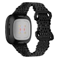 Miniatyrbild 2 av 5: Flower Silikonarmband Fitbit Versa 3/Sense Svart