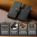 Miniatyrbillede 4 af 10: DG.MING 2-i-1 Magnet Pung Samsung Galaxy S24 Brun