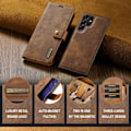 Miniatyrbillede 4 af 10: DG.MING 2-i-1 Magnet Pung Samsung Galaxy S24 Ultra Cognac