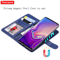 Miniatyrbillede 5 af 6: Magnetisk pung i læder til Samsung Galaxy S10 Blå