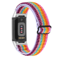 Miniatyrbillede 1 af 3: Flettet nylonarmbånd Fitbit Charge 5 Regnbue