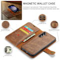 Miniatyrbillede 5 af 8: DG.MING 2-i-1 Magnetpung Samsung Galaxy S24 FE Cognac