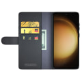 Miniatyrbillede 2 af 7: Ægte læderetui Samsung Galaxy S24 Plus Sort