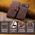 Miniatyrbild 9 av 10: DG.MING 2-in-1 Magnet Wallet Google Pixel 9 Pro Red
