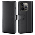 Miniatyrbillede 1 af 3: Ægte læderetui iPhone 13 Pro Sort